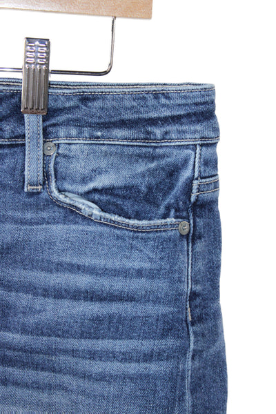 Paige Women Cut-Off Shorts Blue Button 98% Cotton Size 25