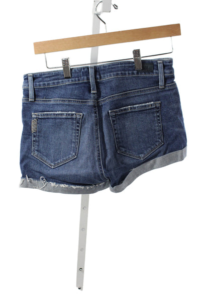 Paige Women Cut-Off Shorts Blue Button 98% Cotton Size 25