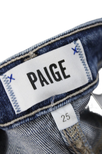 Paige Women Cut-Off Shorts Blue Button 98% Cotton Size 25