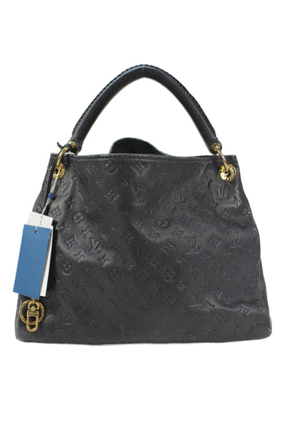 Louis Vuitton Womens Leather Artsy MM Monogram Handbag Black