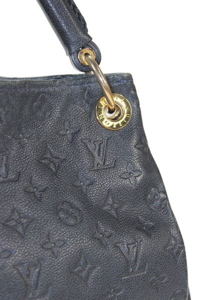 Louis Vuitton Womens Leather Artsy MM Monogram Handbag Black