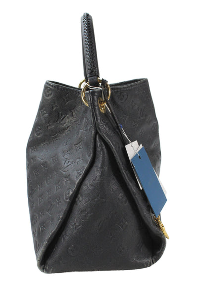 Louis Vuitton Womens Leather Artsy MM Monogram Handbag Black