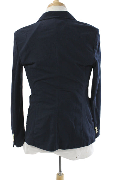 Circolo Mens Pea Coat Blazer Blue Cotton Button Size 46