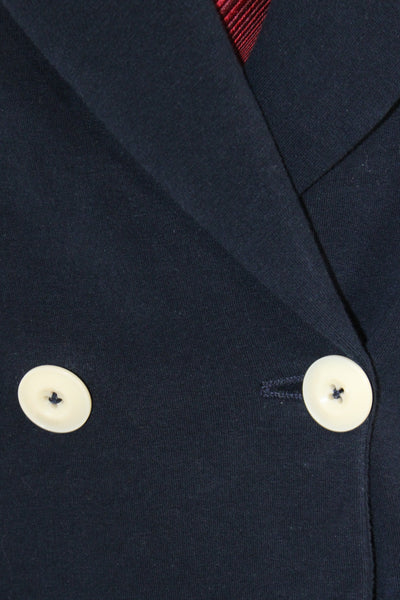 Circolo Mens Pea Coat Blazer Blue Cotton Button Size 46