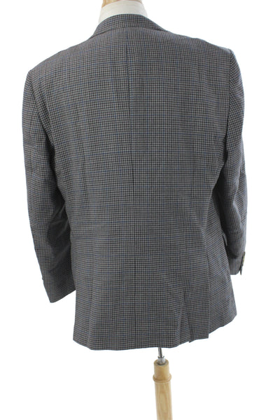 Hart Schaffner Marx Mens Gray Rayon Check Blazer Button Size 44