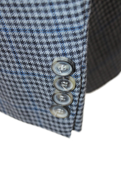 Hart Schaffner Marx Mens Gray Rayon Check Blazer Button Size 44
