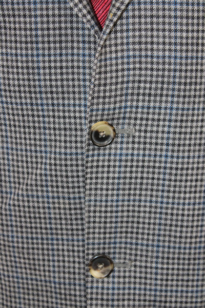 Hart Schaffner Marx Mens Gray Rayon Check Blazer Button Size 44