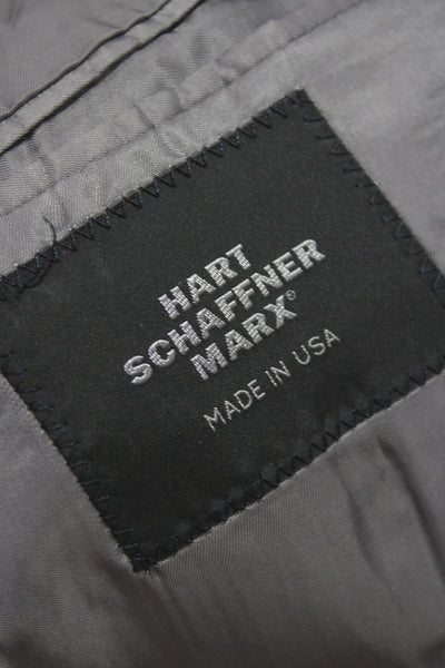 Hart Schaffner Marx Mens Gray Rayon Check Blazer Button Size 44