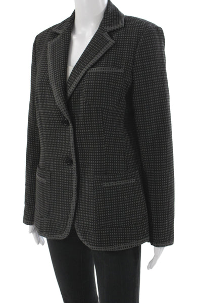 Peace of Cloth Womens Basic Jacket Black Geometric Button Size 8