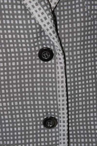 Peace of Cloth Womens Basic Jacket Black Geometric Button Size 8