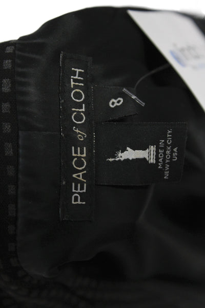 Peace of Cloth Womens Basic Jacket Black Geometric Button Size 8