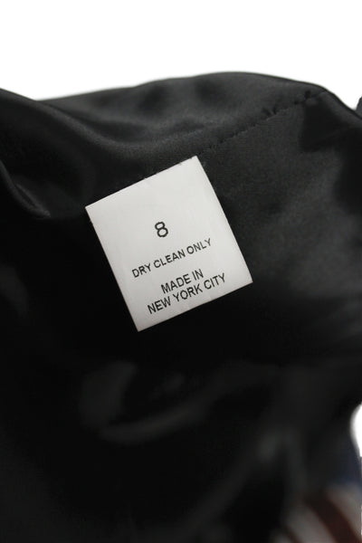 Peace of Cloth Womens Basic Jacket Black Geometric Button Size 8