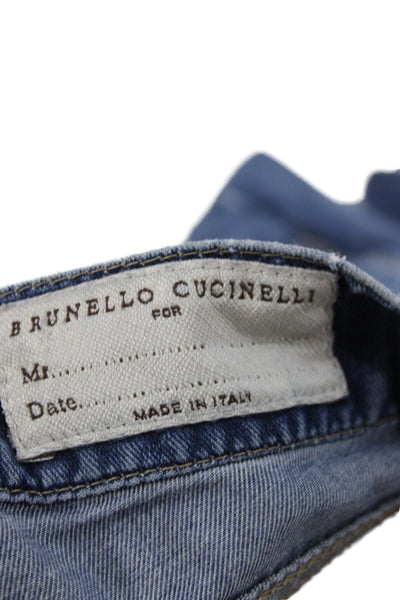 Brunello Cucinelli Mens Straight Blue Jeans Cotton Size 36