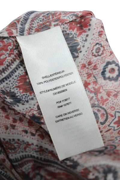 Alice + Olivia Women Bohemian Paisley VNeck Tunic Multicolor Long Sleeve Size L