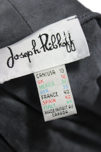 Joseph Ribkoff Women Kimono Jacket Gray Faux Suede 3/4 Sleeve Size 42