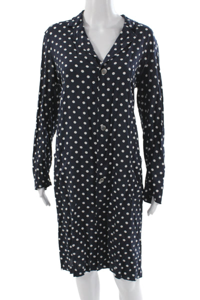 Comme Des Garcons Women Shirt Dress Black Polka Dot Long Sleeve Size M