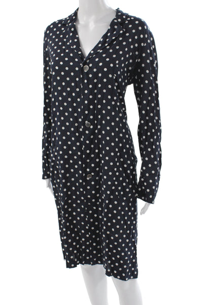 Comme Des Garcons Women Shirt Dress Black Polka Dot Long Sleeve Size M