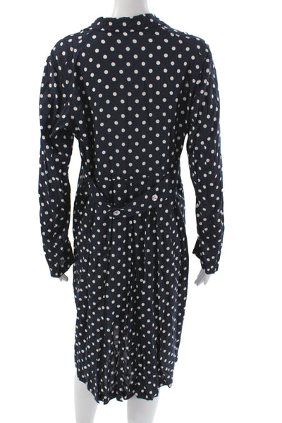 Comme Des Garcons Women Shirt Dress Black Polka Dot Long Sleeve Size M