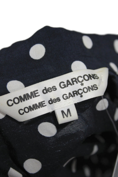 Comme Des Garcons Women Shirt Dress Black Polka Dot Long Sleeve Size M