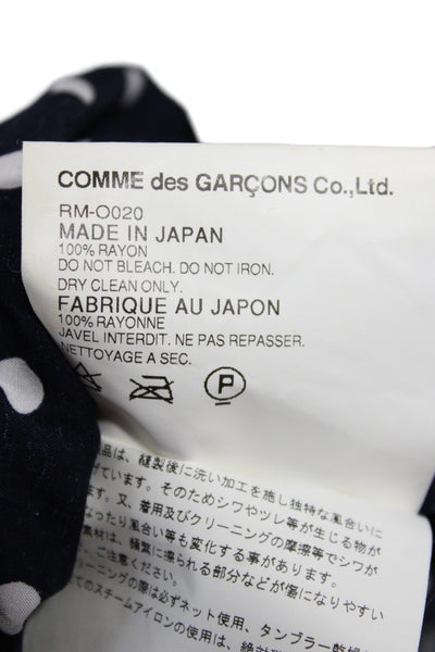 Comme Des Garcons Women Shirt Dress Black Polka Dot Long Sleeve Size M