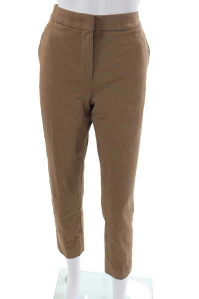 Max Mara Women Brown Ankle Pants Viscose Hook & Eye Inseam 30 Size 8