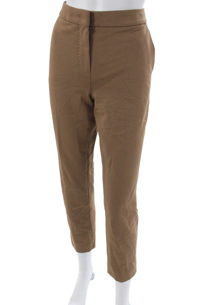 Max Mara Women Brown Ankle Pants Viscose Hook & Eye Inseam 30 Size 8