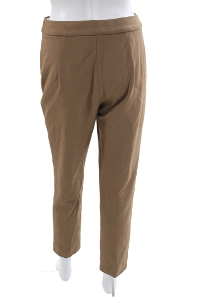 Max Mara Women Brown Ankle Pants Viscose Hook & Eye Inseam 30 Size 8