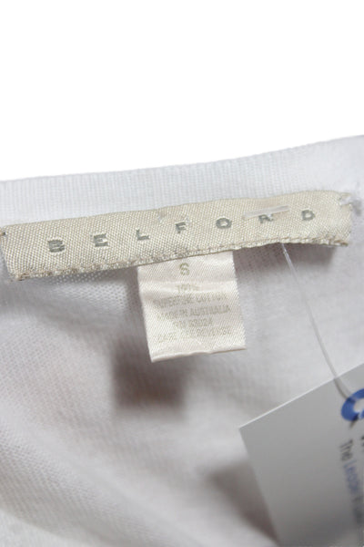 Belford Womens Cardigan White Superfine Cotton Long Sleeve Size S
