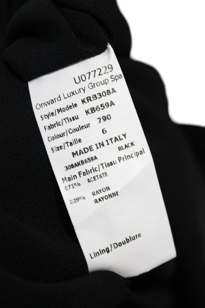 Michael Kors Women Black Basic Boat Neck Blouse Short Sleeve Pullover Size 6