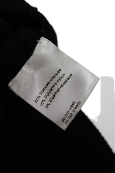 Akris Womens Tunic Black 3/4 Sleeve Round Neck Zip Viscose Solid Size 8