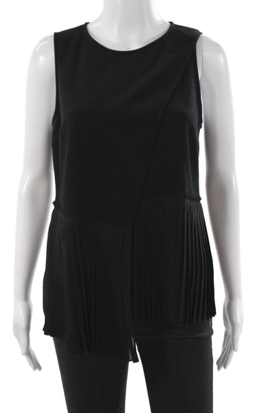 Derek Lam 10 Crosby Women Basic Sleeveless Black Triacetate Tank Size 6