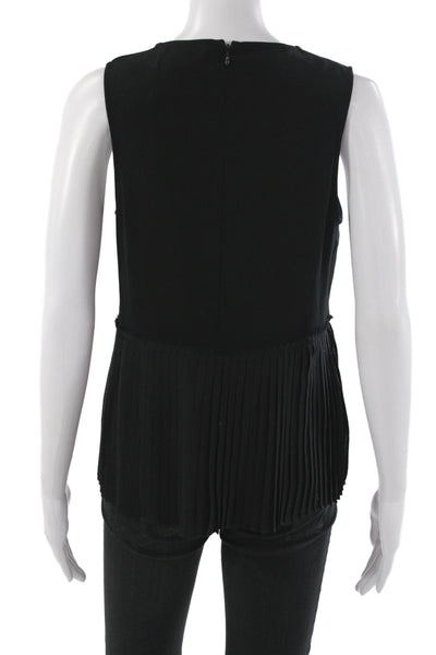 Derek Lam 10 Crosby Women Basic Sleeveless Black Triacetate Tank Size 6