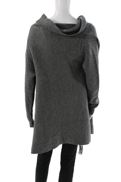 Gumps Womens Wrap Cowl Neck Gray Sweater Long Sleeve Size S