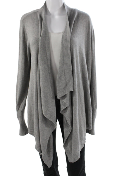 Allegra Hicks Womens Cardigan Cowl Neck Gray 65% Silk Long Sleeve Size 8