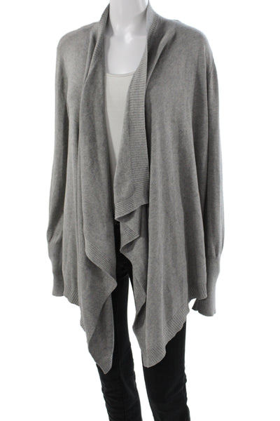 Allegra Hicks Womens Cardigan Cowl Neck Gray 65% Silk Long Sleeve Size 8