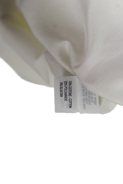 Rivamonti Women Collared Cotton Button Up Blouse Ivory Long Sleeve Size M