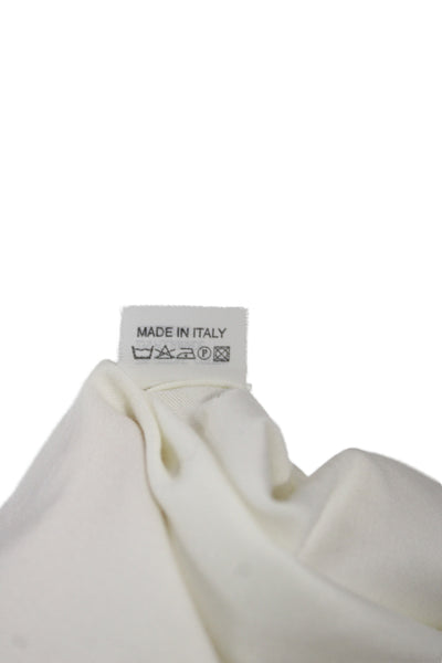 Rivamonti Women Collared Cotton Button Up Blouse Ivory Long Sleeve Size M