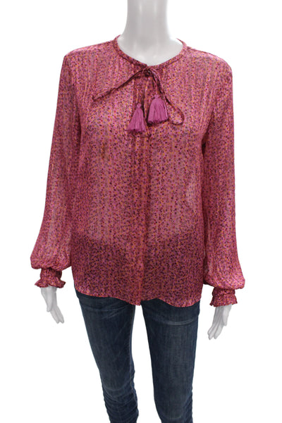 Derek Lam 10 Crosby Womens Pink Tunic Long Sleeve Round Neck Size 0