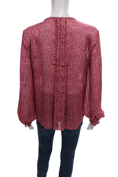 Derek Lam 10 Crosby Womens Pink Tunic Long Sleeve Round Neck Size 0