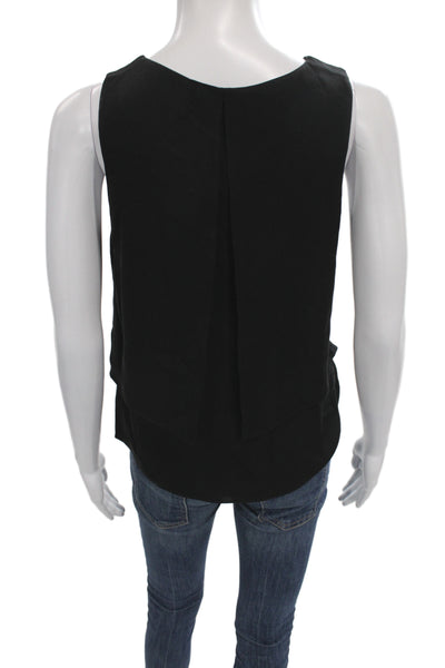 Theory Womens Silk V-Neck Camisole Black Sleeveless Petite Size S
