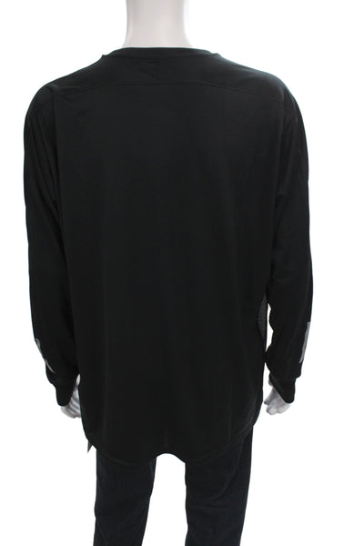 Adidas Mens Pullover T-Shirt Long Sleeve Black Crew Neck Size 2XL