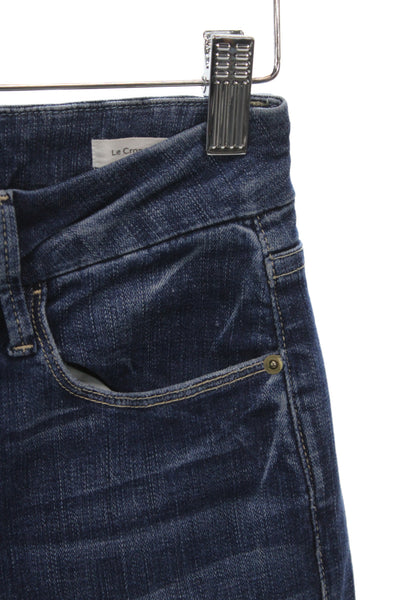 Frame Womens Cropped High Rise Blue Cotton Jeans 28 Inseam Size 25