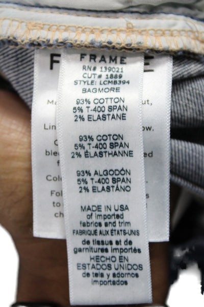 Frame Womens Cropped High Rise Blue Cotton Jeans 28 Inseam Size 25
