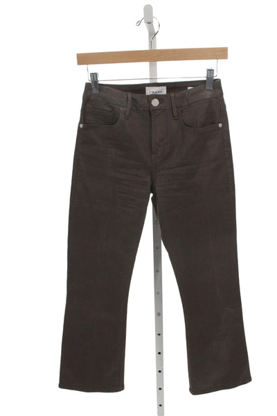 Frame Women Cropped Brown High Rise Jeans Western Cotton Size 26