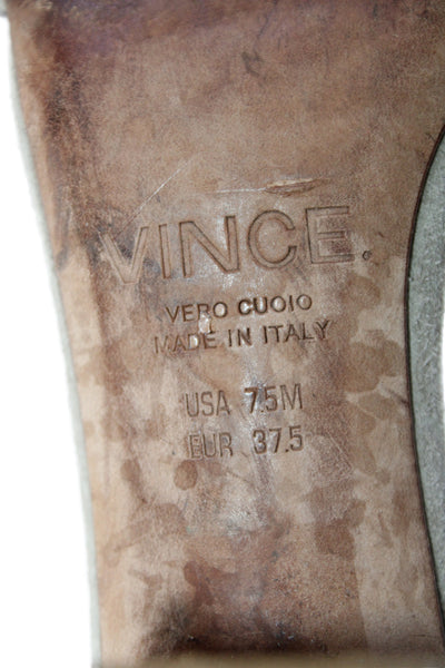 Vince Womens Suede Ankle Strap Block Heels Sandals Shoes Gray Size 7.5M