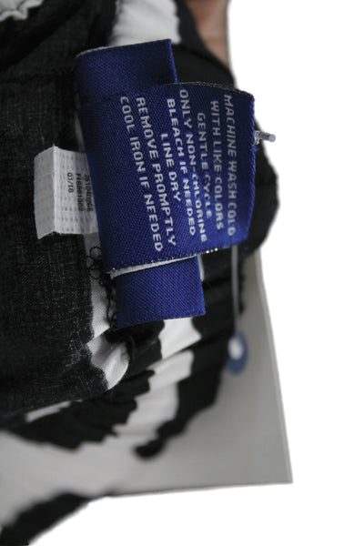 Marimekko Women Cropped Pants Black Rayon Striped Pull On Size XS