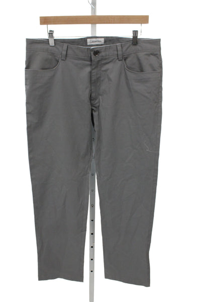 Calvin Klein Mens Chino Pants Gray 98% Cotton Inseam 30 Size 34