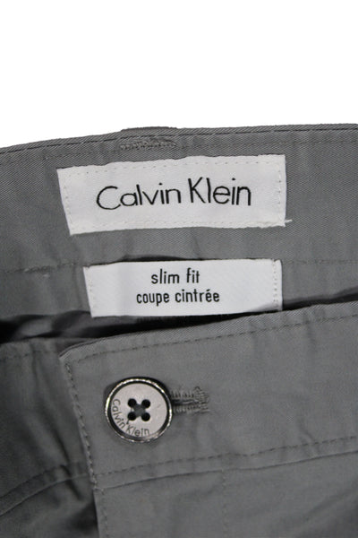Calvin Klein Mens Chino Pants Gray 98% Cotton Inseam 30 Size 34