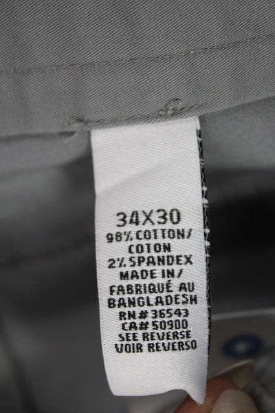 Calvin Klein Mens Chino Pants Gray 98% Cotton Inseam 30 Size 34
