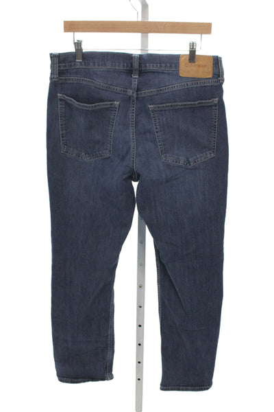 Calvin Klein Mens Straight Jeans Blue Cotton Button Size 34